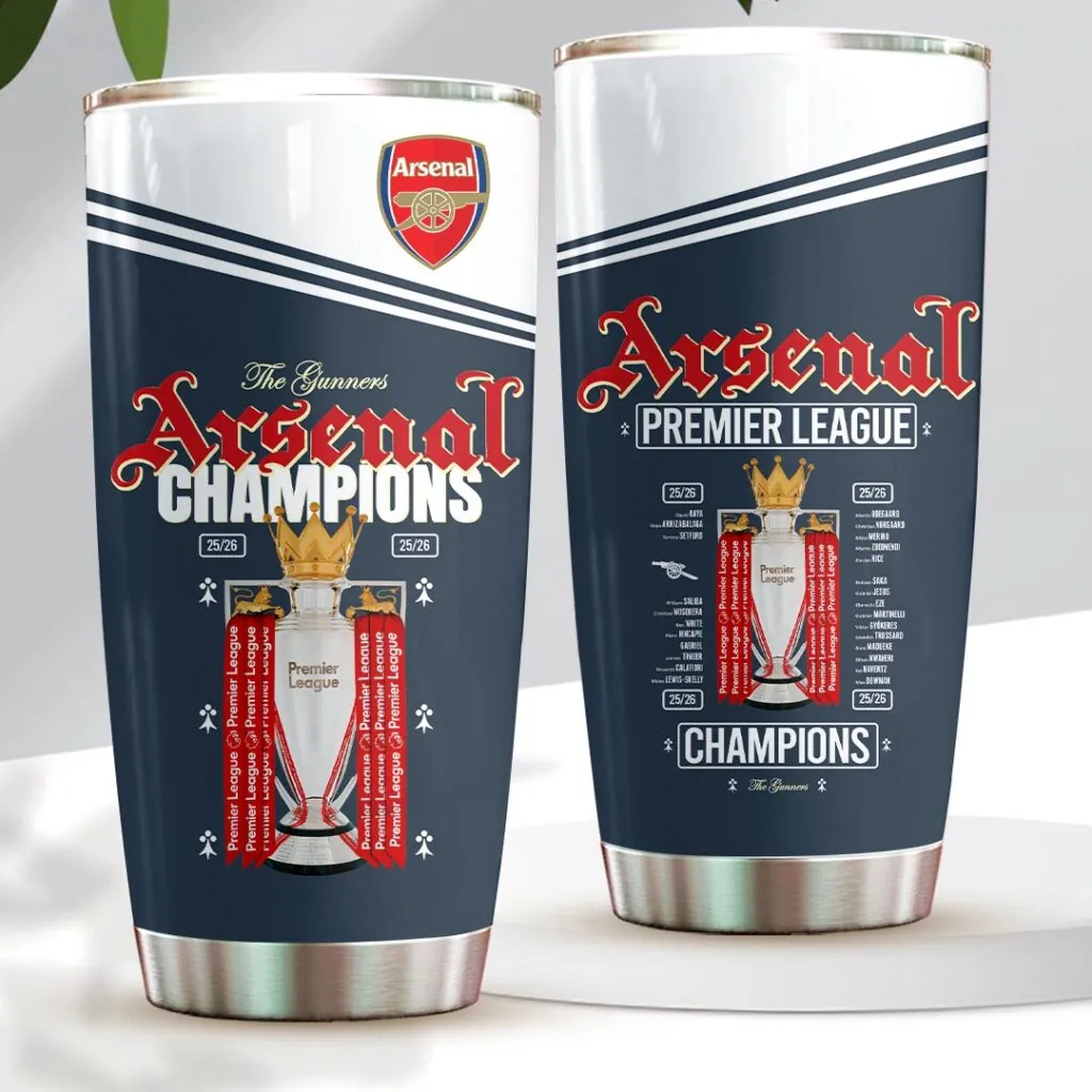 Arsenal Fc Premier League Champions 25/26 Tumbler Cup