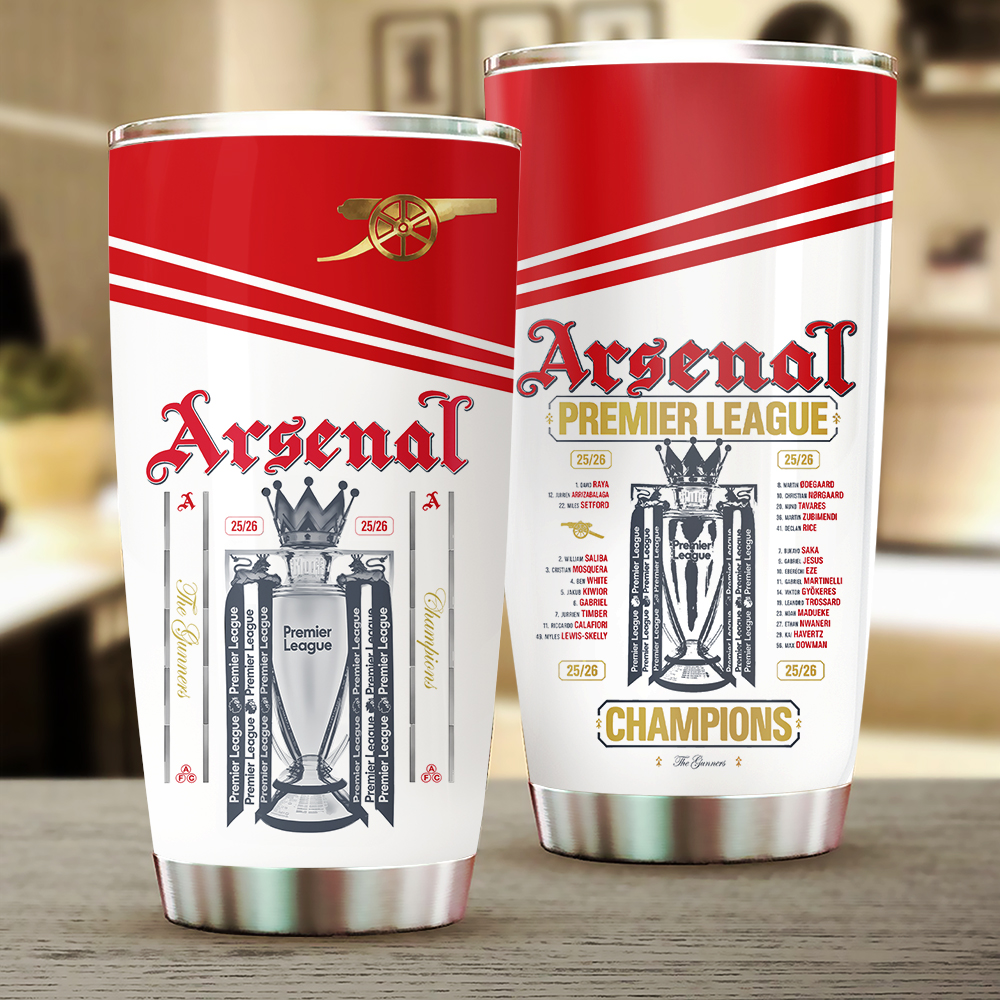 Arsenal Fc Premier League Champions 25/26 Tumbler Cup