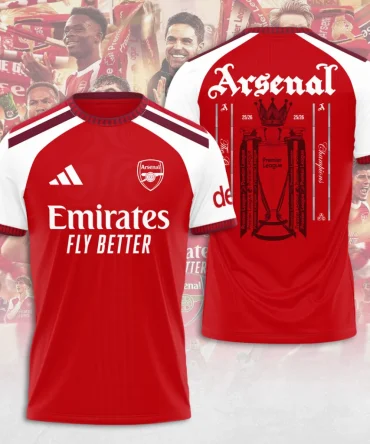 Arsenal Fc Premier League Champions 25/26 3D Shirt Hoodie Apparel