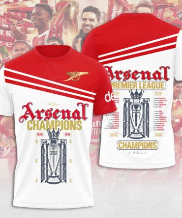 Arsenal Fc Premier League Champions 25/26 3D Apparel
