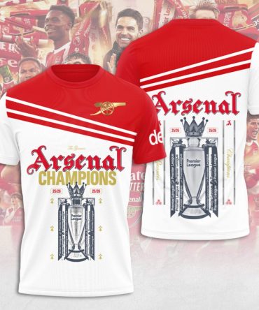 Arsenal Fc Premier League Champions 25/26 3D Apparel