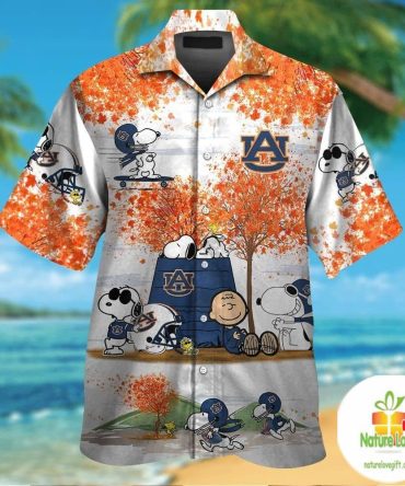 Auburn Tigers Snoopy Hawaiian Shirt Aloha Short Sleeve Button Up