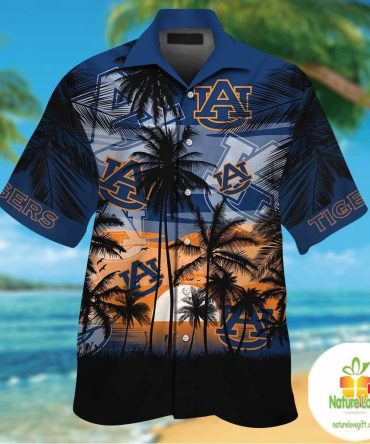 Auburn Tigers Hawaiian Shirt Tropical Short Sleeve Button Up Aloha