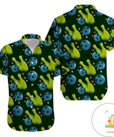 Hawaiian Shirt Bowling Strike Green Trendy Aloha Fashion Shirts