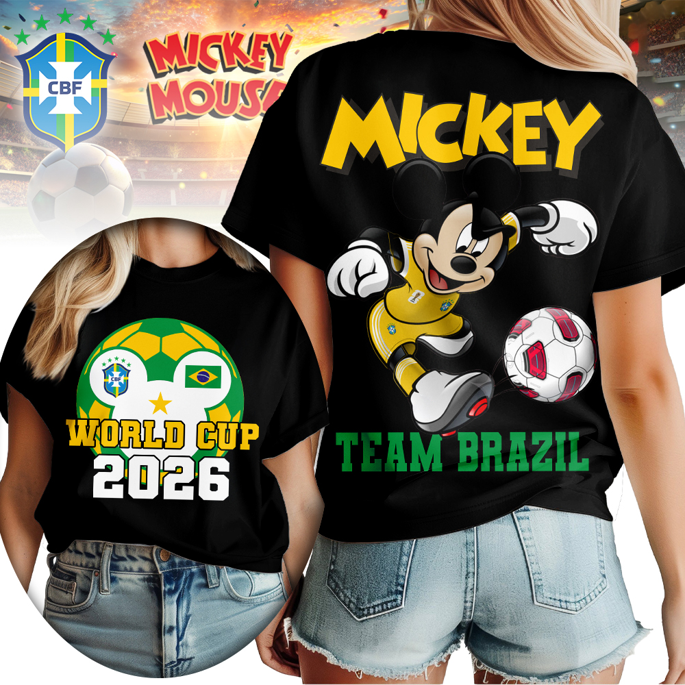 Brazil , Premium Wc26 Mickey Women Shirt - Image 2