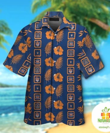 Auburn Tigers Hawaiian Shirt Button Up Short Sleeve Tropical Aloha