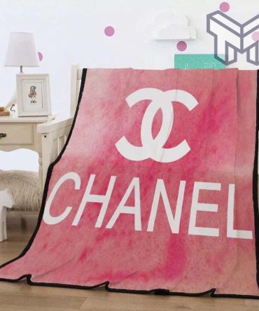 Chanel White Logo Fashion Luxury Brand Fleece Blanket Comfortable Blanket