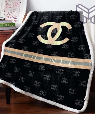 Chanel Yellow Logo Black Luxury Brand Premium Blanket Fleece Hot 2023 For Home Decor
