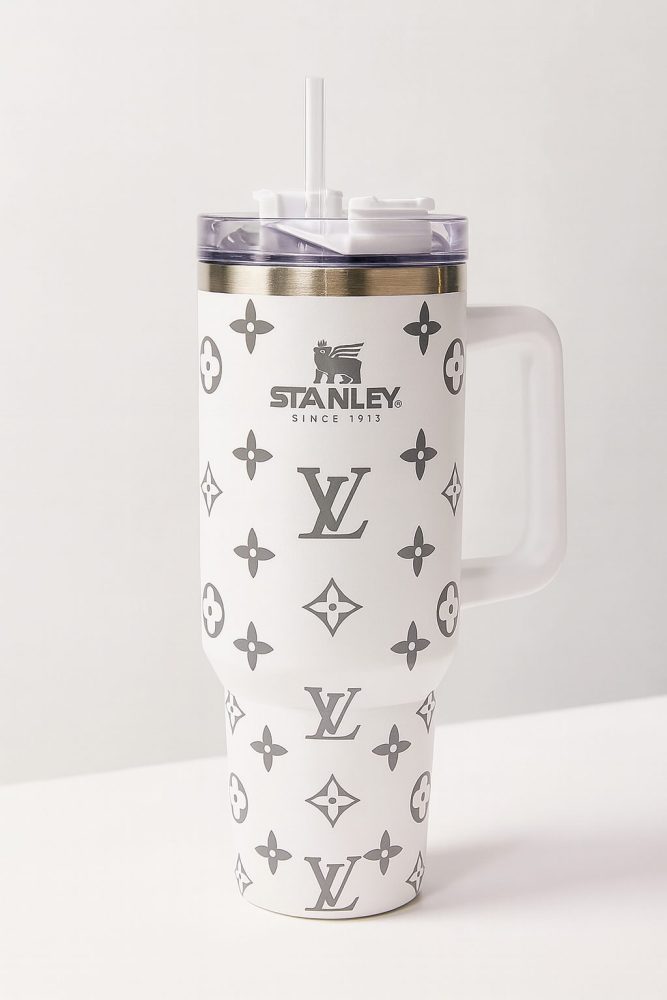 Louis Vuitton Lv Custom Design Holographic 40 Oz Insulated Car Cup, Tumbler With Handle