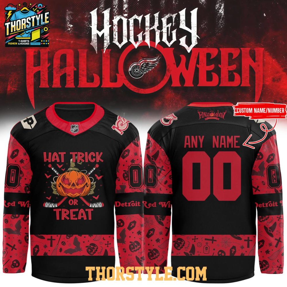 Detroit Red Wings Halloween Night 2026 Personalized Hockey Jersey