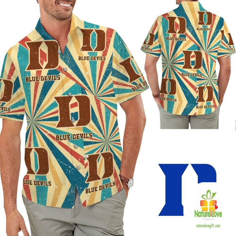 Duke Blue Devils Hawaiian Shirt Retro Aloha Style For Men Women