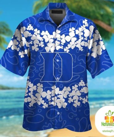 Duke Blue Devils Hawaiian Shirt Short Sleeve Button Up Aloha Shirts