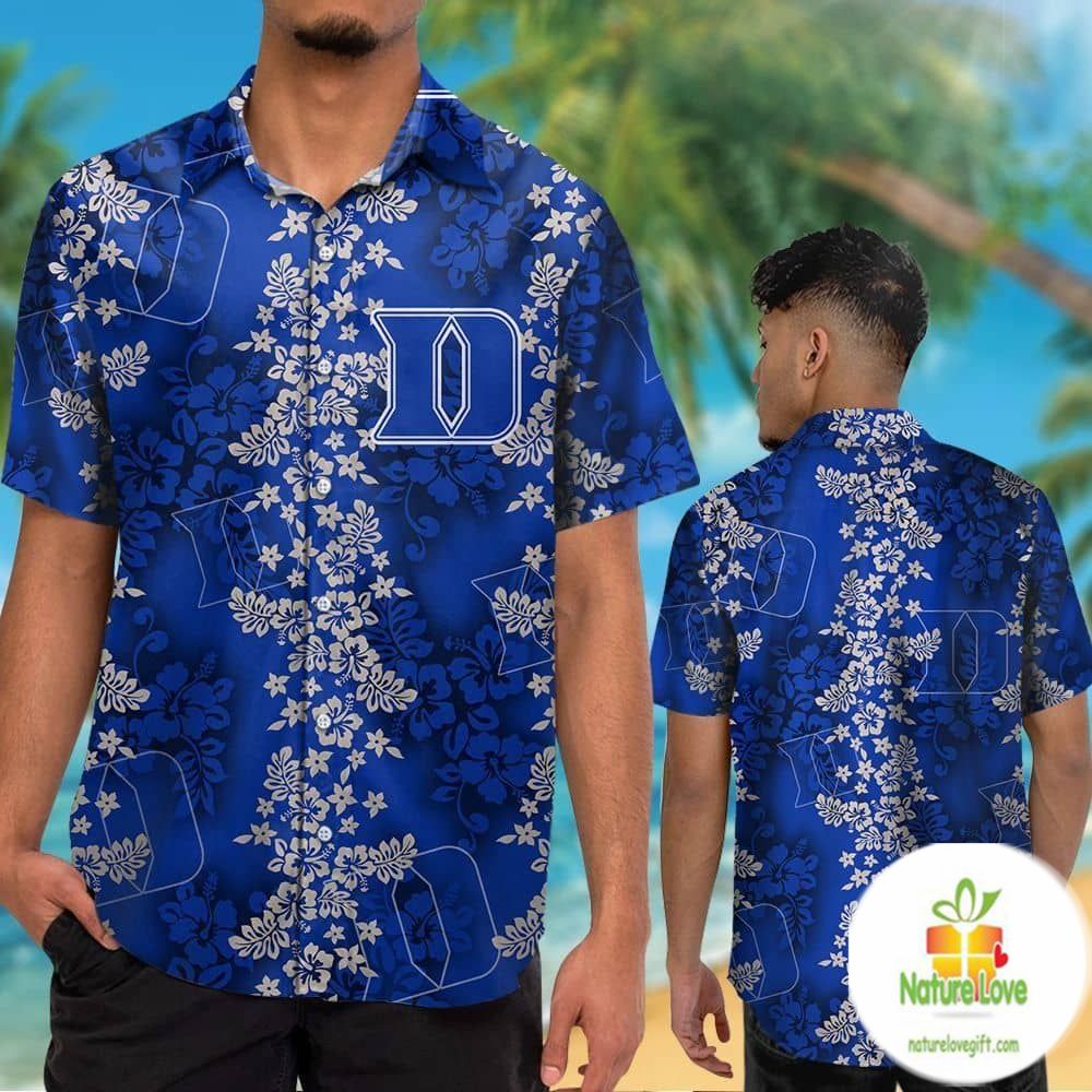 Duke Blue Devils Hawaiian Shirt Tropical Button Up Shirts