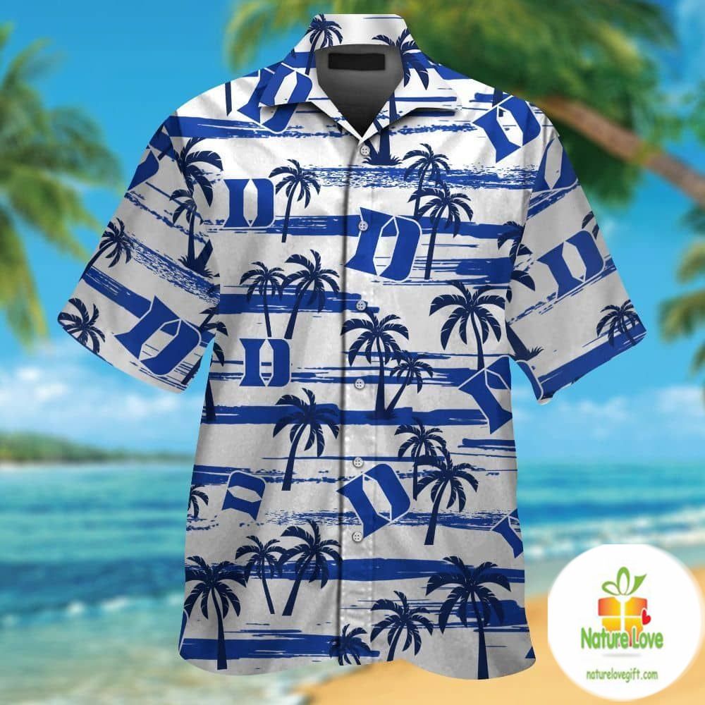 Duke Blue Devils Hawaiian Shirt Short Sleeve Aloha Button Up