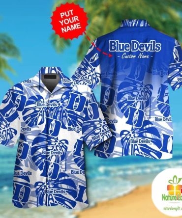 Duke Blue Devils Hawaiian Shirt Short Sleeve Aloha Button Up Ver015