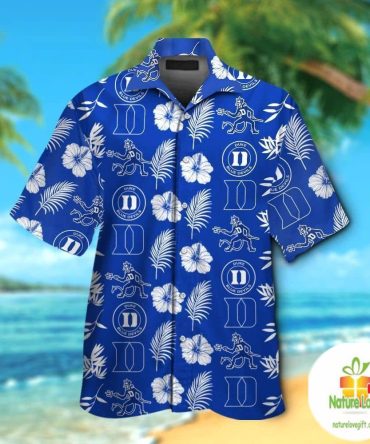 Duke Blue Devils Hawaiian Shirt Short Sleeve Aloha Button Up Ver016