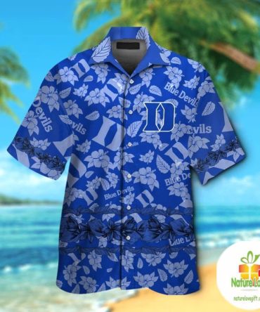 Duke Blue Devils Hawaiian Shirt Short Sleeve Aloha Button Up Ver018
