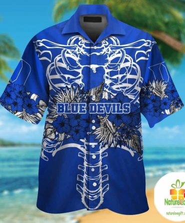Duke Blue Devils Hawaiian Shirt Short Sleeve Aloha Button Up Ver019