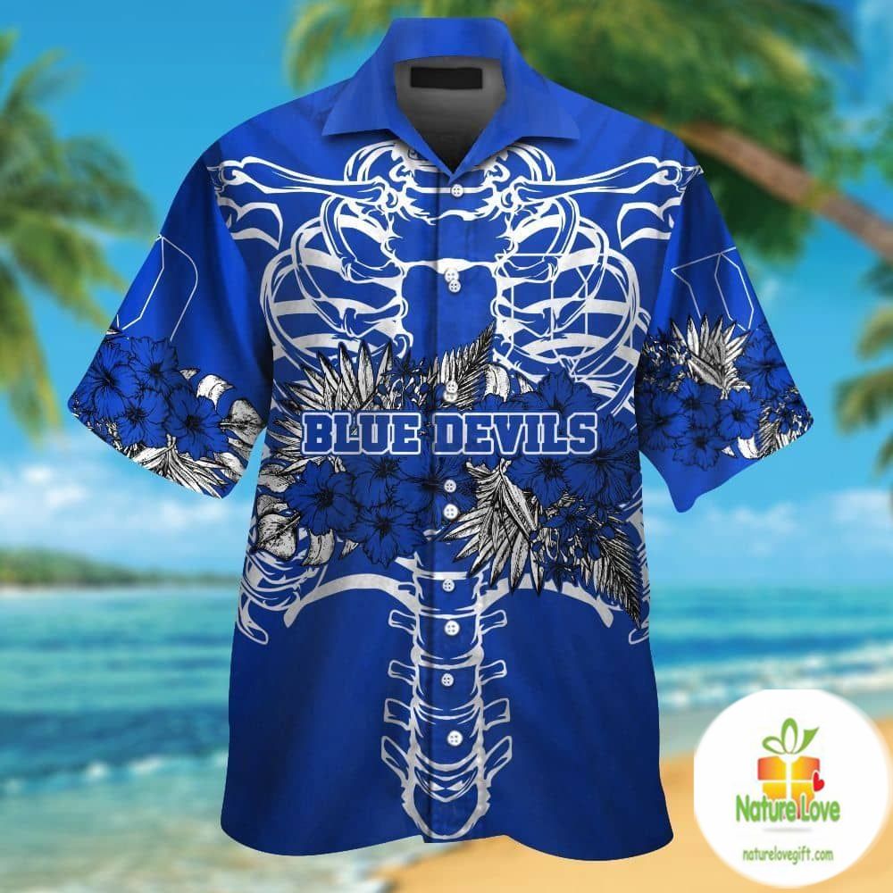 Duke Blue Devils Hawaiian Shirt Short Sleeve Aloha Button Up Ver019