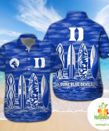Duke Blue Devils Hawaiian Shirt Short Sleeve Aloha Button Up Ver03