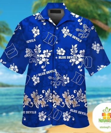 Duke Blue Devils Hawaiian Shirt Short Sleeve Aloha Button Up Ver04