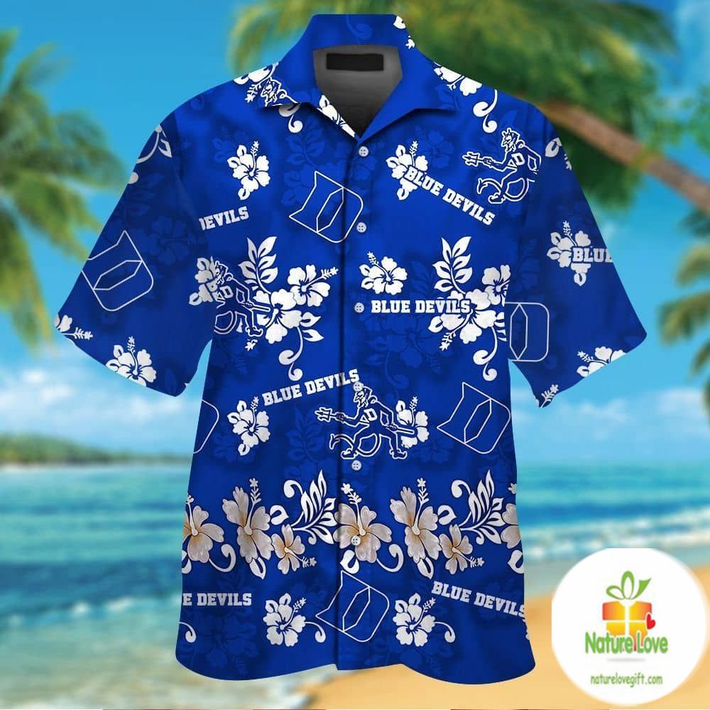 Duke Blue Devils Hawaiian Shirt Short Sleeve Aloha Button Up Ver04