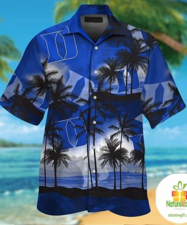 Duke Blue Devils Hawaiian Shirt Short Sleeve Aloha Button Up Ver09