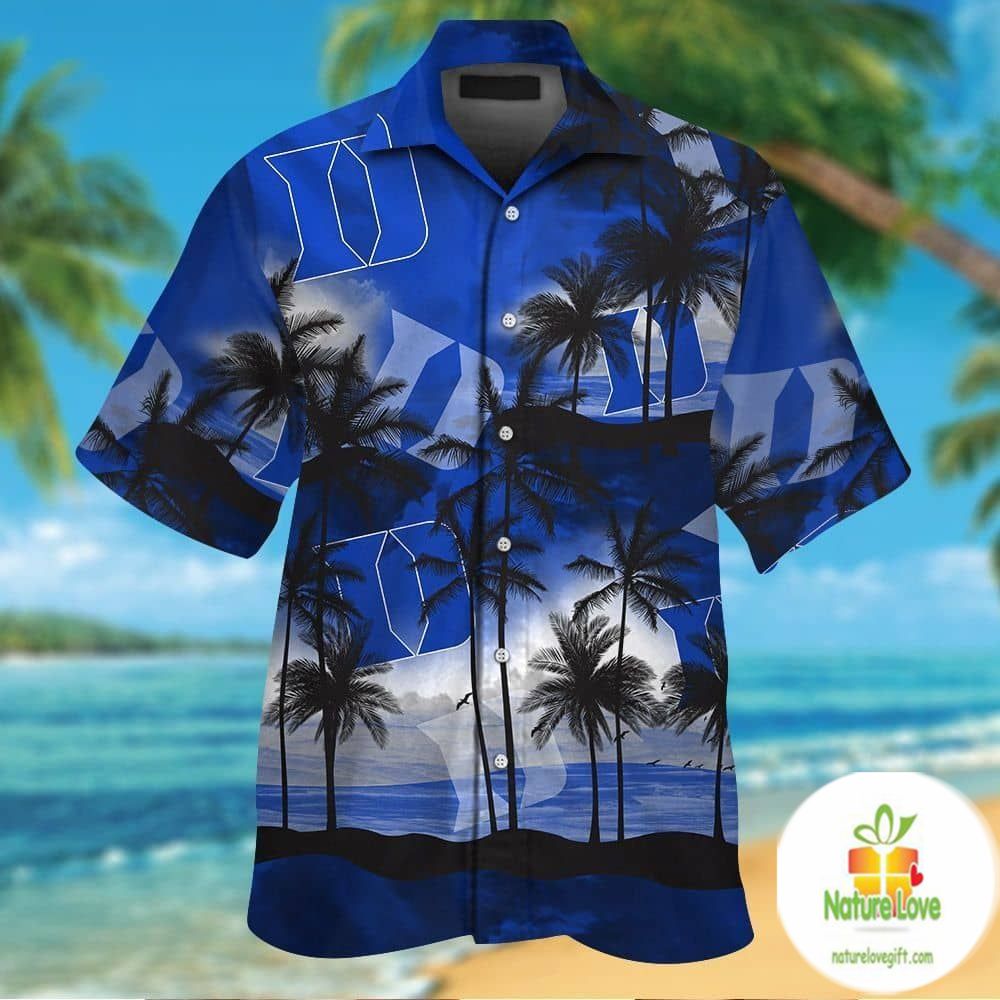 Duke Blue Devils Hawaiian Shirt Short Sleeve Aloha Button Up Ver09