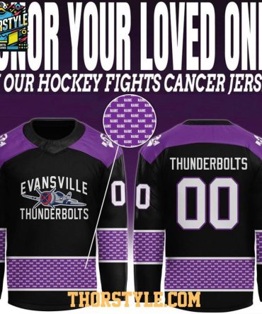 Evansville Thunderbolts Fight Cancer 2026 Personalized Hockey Jersey