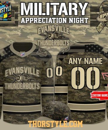 Evansville Thunderbolts Military Appreciation Night 2026 Personalized Hockey Jersey