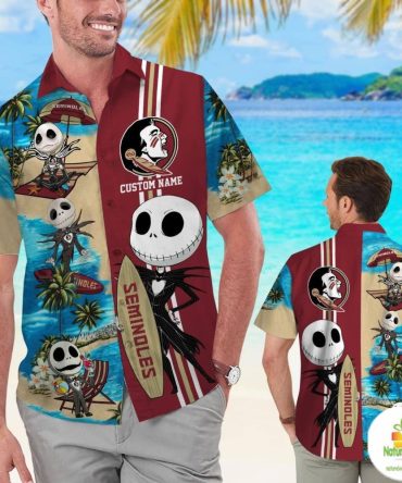 Personalized Florida State Seminoles Jack Skellington Hawaiian Shirt
