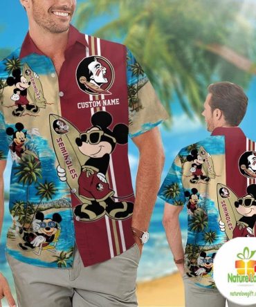 Florida State Seminoles Personalized Mickey Mouse Hawaiian Shirt