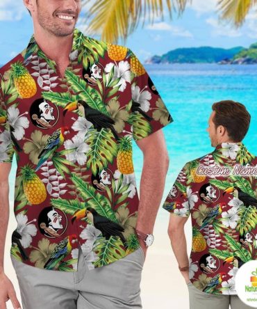 Florida State Seminoles Tropical Hawaiian Shirt Personalized Aloha Floral