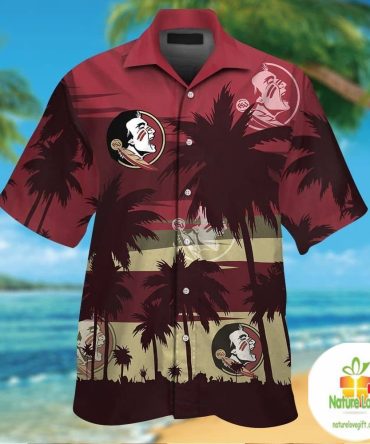 Florida State Seminoles Short Sleeve Button Up Tropical Hawaiian Shirt