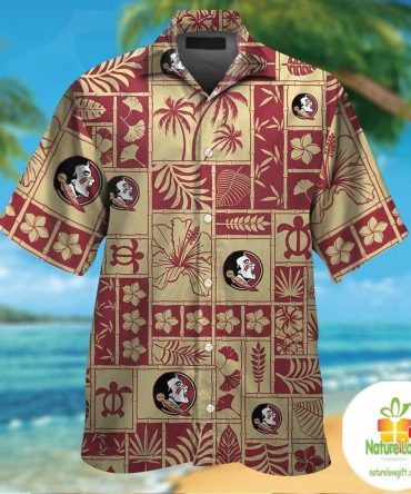 Florida State Seminoles Hawaiian Shirt Tropical Aloha Button Up Ver014
