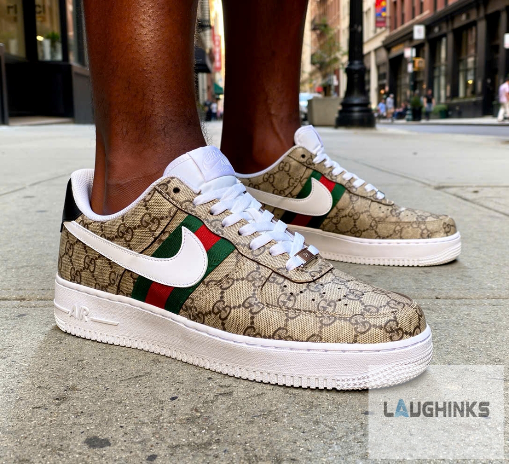 Gucci Bee Custom Nike Air Force 1 Shoes - Image 2