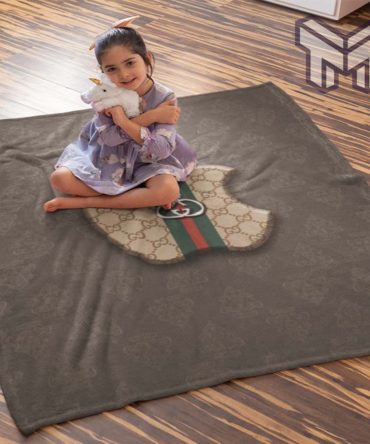 Gucci Apple Luxury Brand Logo Premium Blanket Fleece Thin Blanket To Keep Warm
