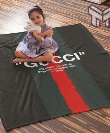 Gucci Off White For Gucci Luxury Brand Logo Premium Blanket Fleece Thin Blanket To Keep Warm
