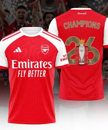 Arsenal Fc Premier League Champions 25/26 3D Shirt Hoodie Apparel