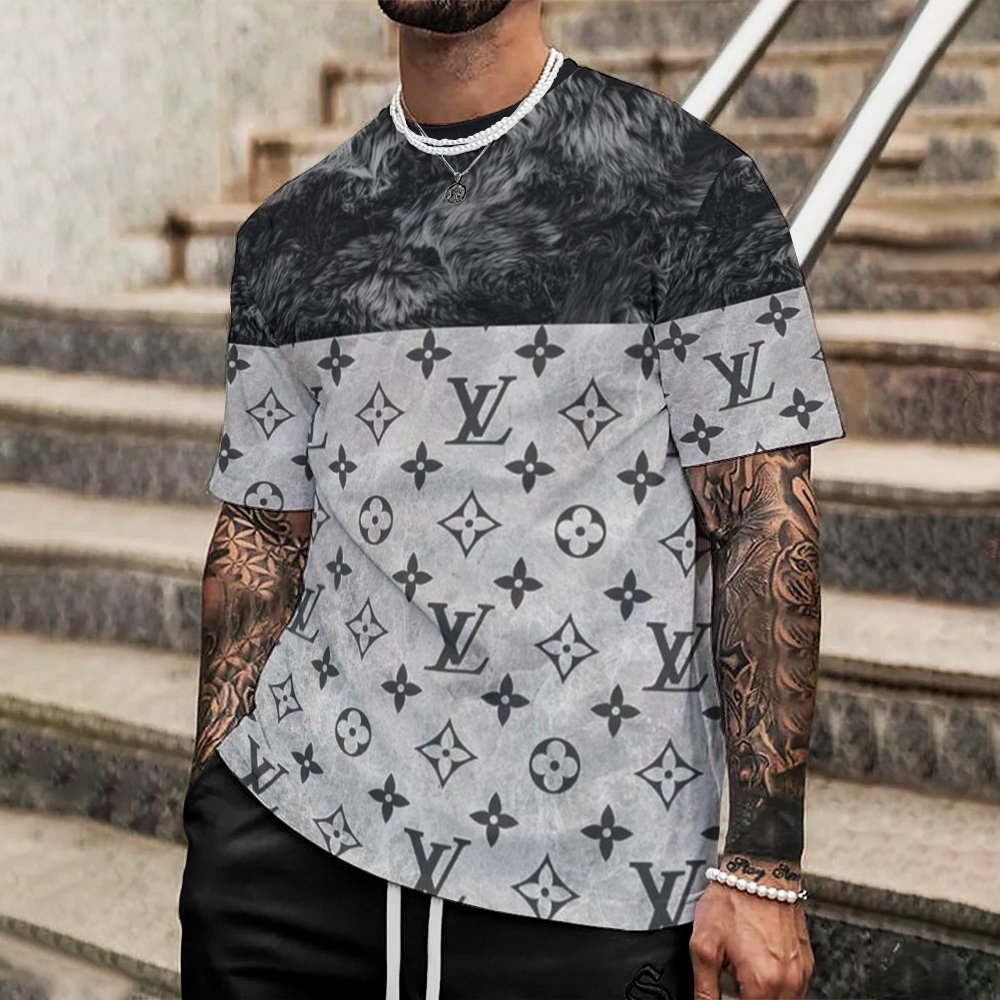 Louis Vuitton Lv Printed Men'S 3D T-Shirt-Hp240626011