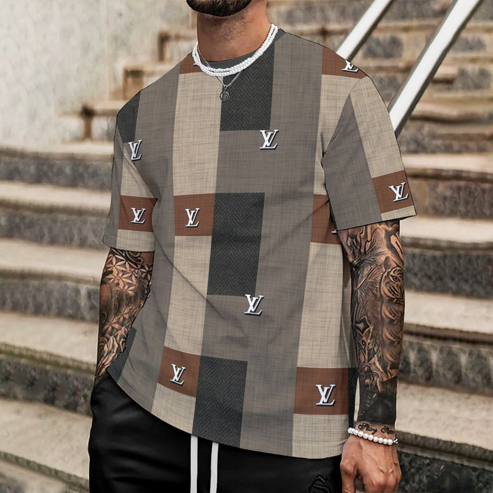 Louis Vuitton Lv Printed Men'S 3D T-Shirt-Hp240626012