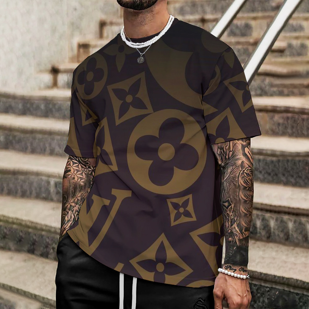 Louis Vuitton Lv Printed Men'S 3D T-Shirt-Hp240626013