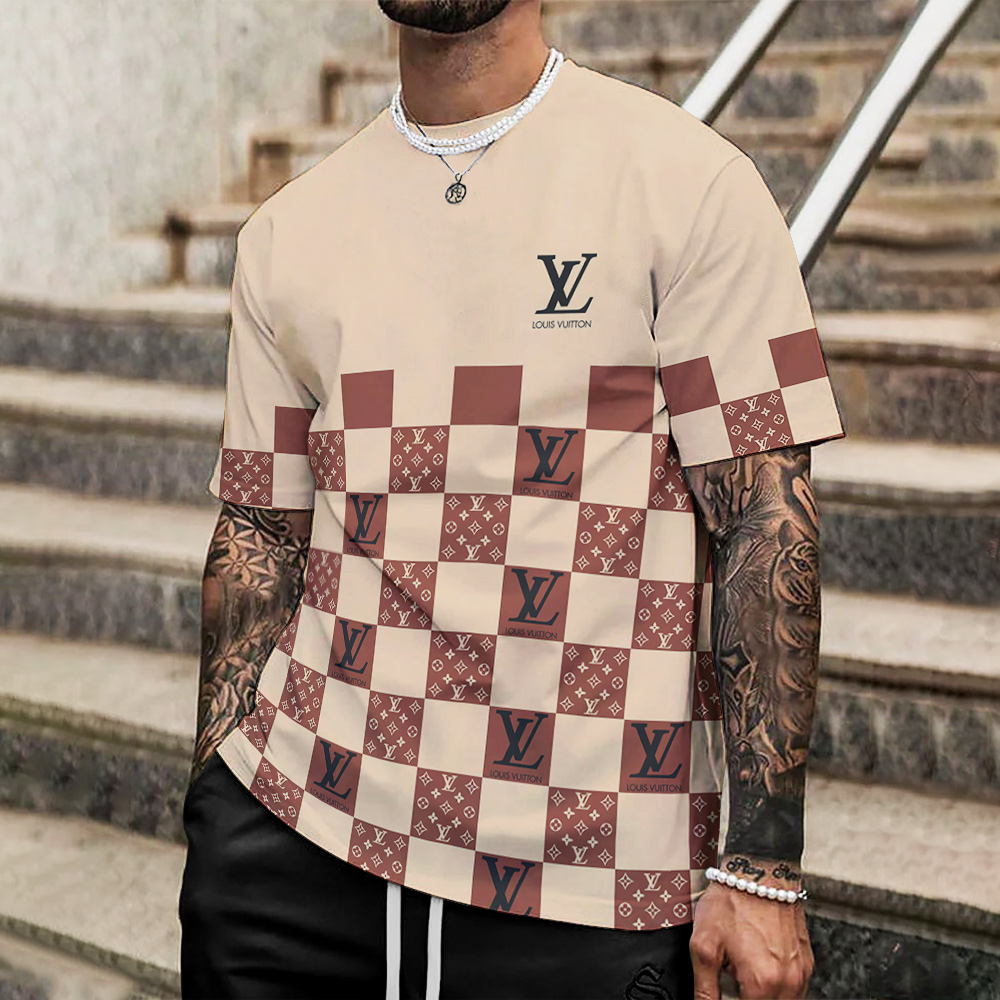 Louis Vuitton Lv Printed Men'S 3D T-Shirt-Hp240626015