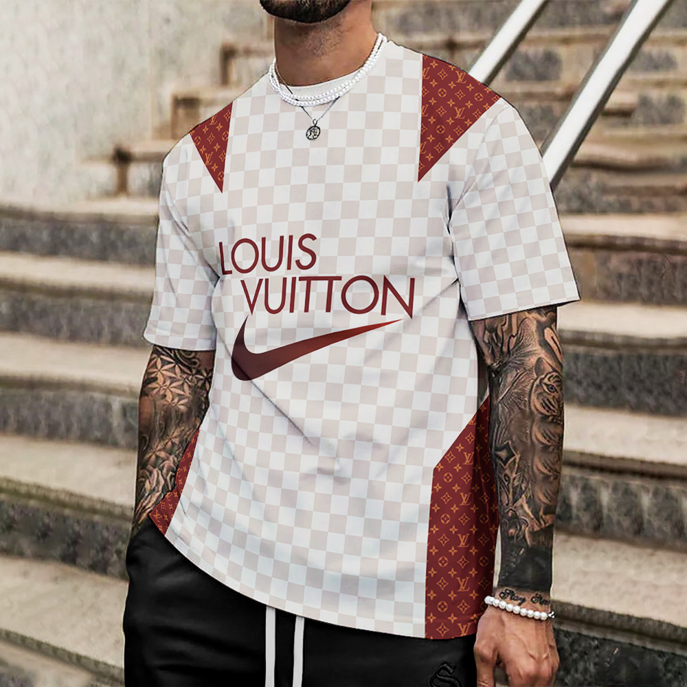 Louis Vuitton Lv Printed Men'S 3D T-Shirt-Hp240626019