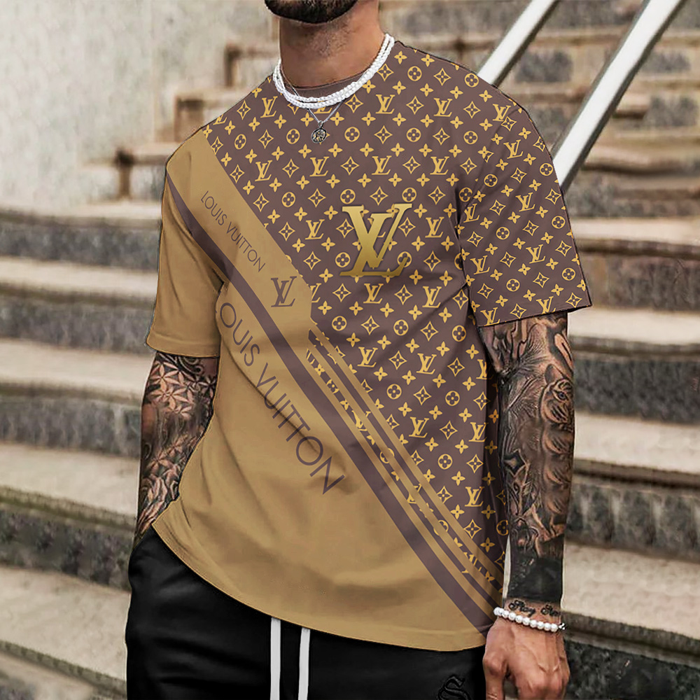 Louis Vuitton Lv Printed Men'S 3D T-Shirt-Hp240626021
