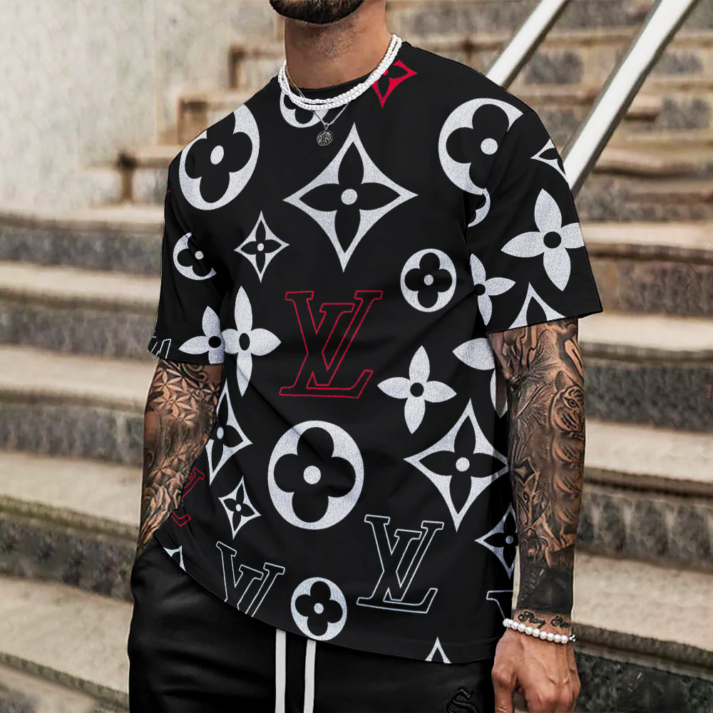 Louis Vuitton Lv Printed Men'S 3D T-Shirt-Hp240626023