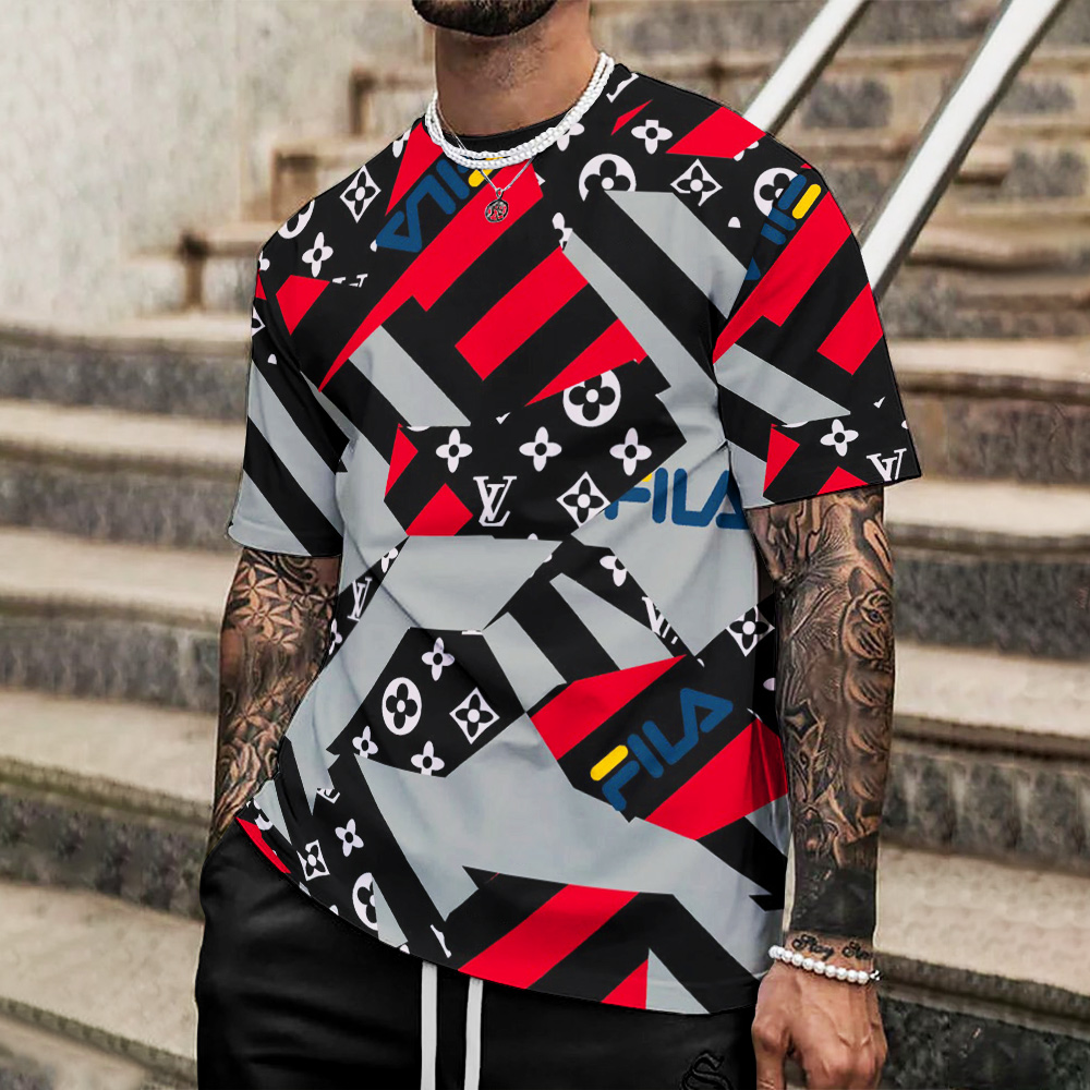 Louis Vuitton Lv Printed Men'S 3D T-Shirt-Hp240626026