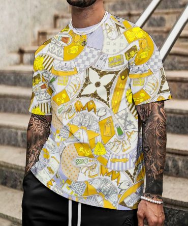 Louis Vuitton Lv Printed Men'S 3D T-Shirt-Hp240626027