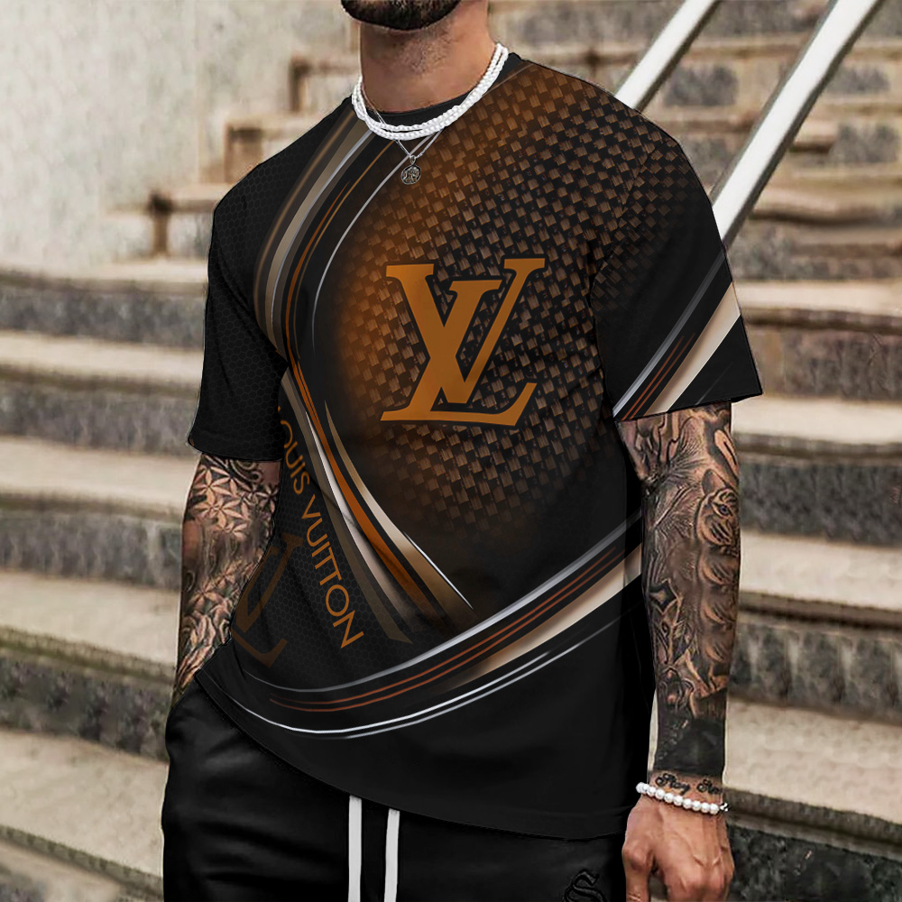 Louis Vuitton Lv Printed Men'S 3D T-Shirt-Hp240626035