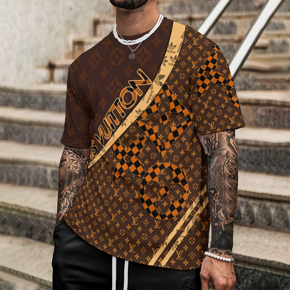 Louis Vuitton Lv Printed Men'S 3D T-Shirt-Hp240626036